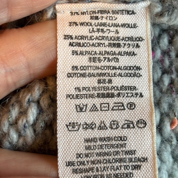 Free People I Heart You Wool Sweater Fuzzy Cropped Multicolored OB710276 Size M - Picture 6 of 11